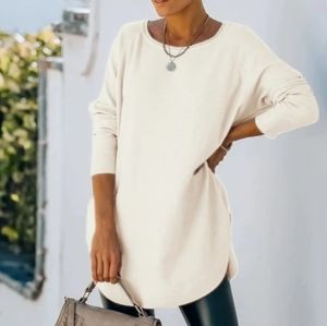 Michael Kors Long Cream Colored Light Dress Sweater Size M